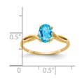 thumbnail image 2 of Auriga Fine Jewelry 14K Yellow Gold 7x5mm Oval Blue Topaz Ring for Women Size-6, 2 of 5