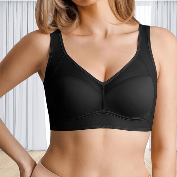 Lumistal Push Up Bra Thin Wireless Comfort Breathable High Support Bra Sagging Side Breast Seamless Control Minimizer Bras Sports Bras for Women XL