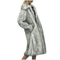 thumbnail image 6 of fall jackets for women 2025,White Faux Fur Winter Long Soft Coat Women's Warm Fur Jacket Overcoat Topcoat Outerwear, 6 of 6