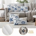 thumbnail image 2 of 2 Pack Outdoor Waterproof Throw Pillow Covers,Ocean Starfish Shell Conch Decorative Square Pillow Case Patio Pillowcases for Chair Couch Sofa 16x16in, 2 of 9