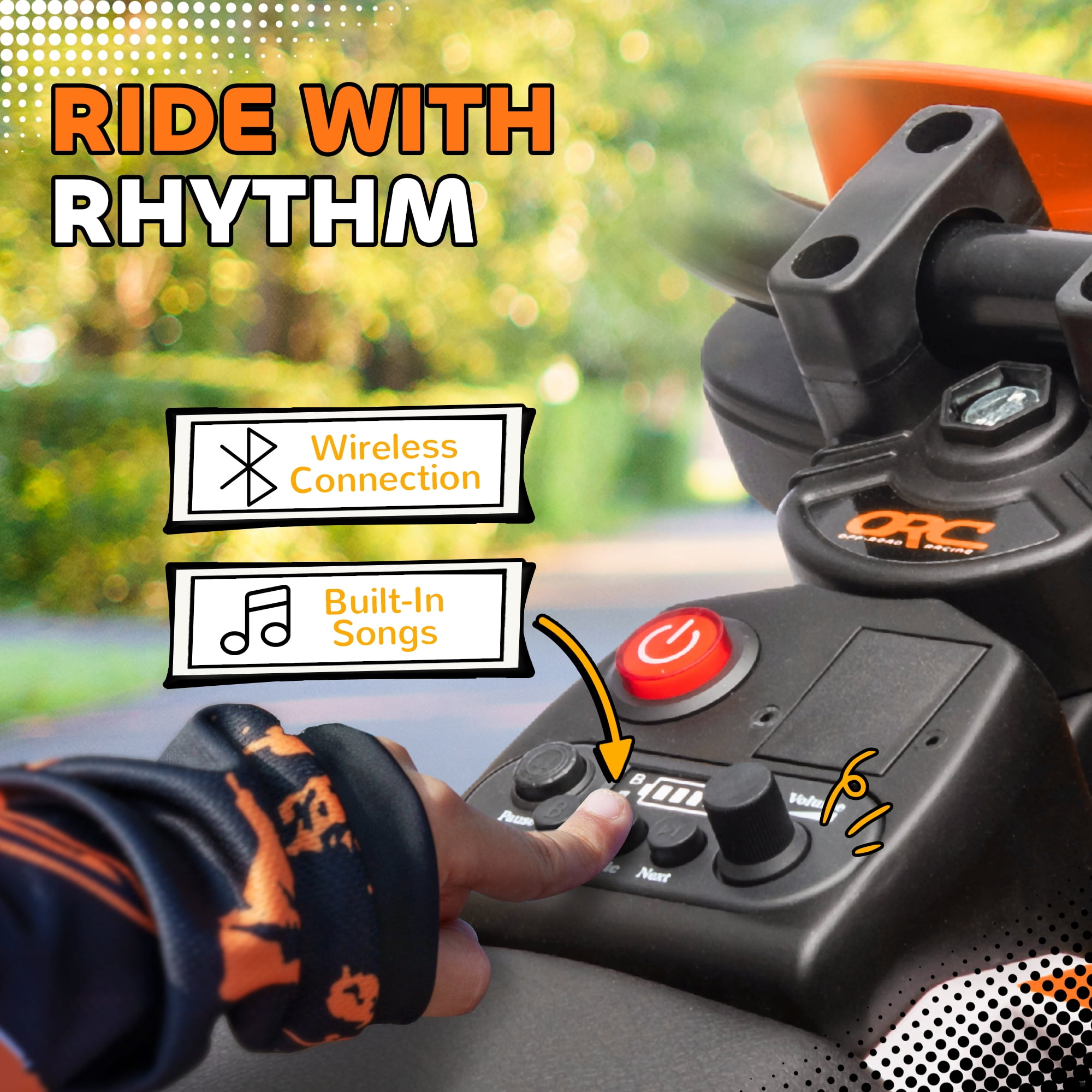 Qaba Kids Motorcycle with Twist Grip Throttle, 12V Electric Motorcycle with Training Wheels, Rear Suspension & Music, Orange