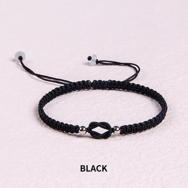 Xihbxyly Pulseras de La Amistad Tejidas a Mano, Elegante Diseño Ajustable, Cuerda Suave con Cuentas Plateadas, Regalo Perfecto para Aniversarios, Cumpleaños, San Valentín, Todas Las Edades.