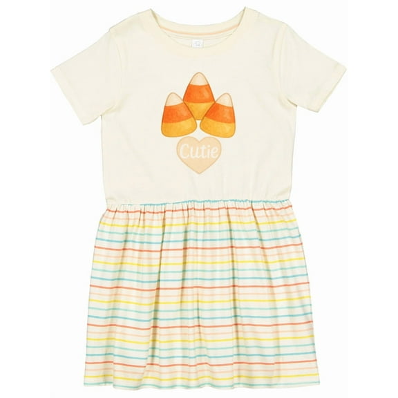 Inktastic Cute Candy Corn Heart Halloween Cutie Girls Toddler Dress