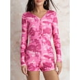 thumbnail image 2 of xiaxaixu Pyjama Court d'Automne pour Femmes Combinaison à Manches Longues Col en V Boutonnée, 2 of 8