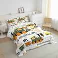 thumbnail image 3 of jejeloiu Cute Cartoon Train Bedding Comforter Set,Transportation Vehicle Twin Comforter Sets,White Yellow Orange Bedding Set For Kids,Uxury Bedroom Decor Reversible,2pcs, 3 of 8