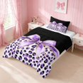 thumbnail image 2 of Erosebridal Leopard Bow Print Twin Comforter Sets for Girls, Cheetah Animal Spots Girly Bedding Set, Black Reversible 2-Piece 1 Comforter and 1 Pillowcase, 2 of 6