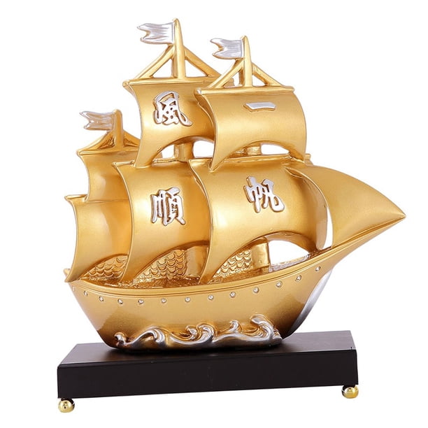 Figura de barco de vela, manualidades, ilustraciones coleccionables, estatua de , adorno para gabinete, mesa, oficina