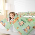 thumbnail image 4 of Feelyou Cartoon Capibara Teens Bedding Comforter Set, Lotus Flower Floral Twin Comforter Sets, Kawaii Orange Watermelon Reversible Bedding Set, Ultra Soft Home Decor, 2-Piece, 4 of 8