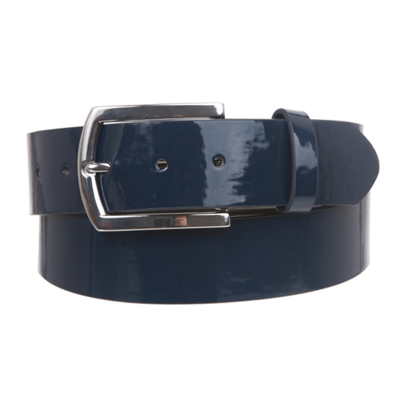 1 1/2" (38 mm) Snap On Nickel Free Faux Synthetic Patent Leather Fashion Plain Belt