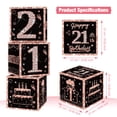 thumbnail image 2 of Cheinxy Sweet 21st Birthday Party Decorations Boxes With Birthday Banner for Girls- 4PCS Rose Gold Happy 21st Birthday Balloons Boxes,21 Year Old Party Supplies for Girls, 2 of 6