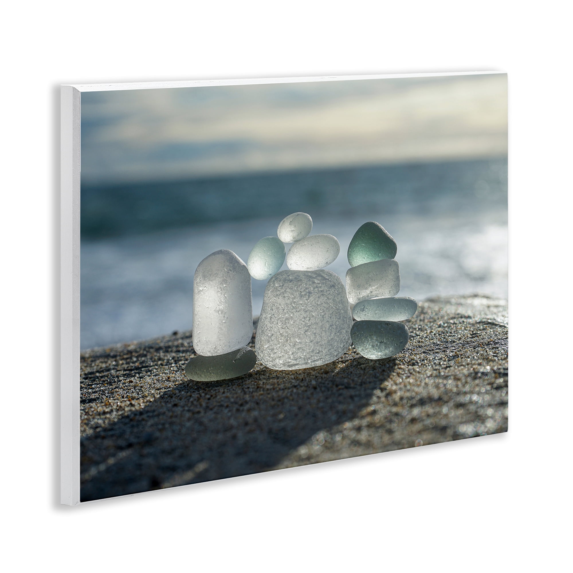 Stupell Industries Balancing Sea Glass Pebbles Wall Plaque Art, design by LMarie Allen