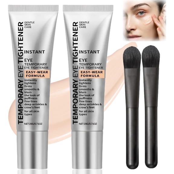 Temporary Eye Tightener Eye Cream, Reduces Under-Eye Bags, Dark Circles & Puffiness, Anti Aging Fine Lines, Firm That Delicate Skin Under Your Eyes with Brush