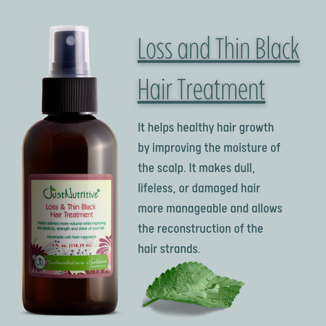 Just Nutritive Loss & Thin Black Hair Treatment, for Hair Regrowth, Argan & Rosemary Oil, 4oz
