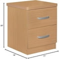 thumbnail image 3 of Better Home Products Cindy Faux Wood 2 Drawer Nightstand in Beech, 3 of 19