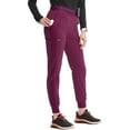thumbnail image 4 of Cherokee Infinity Women's Scrub Pull-on Scrub Jogger Pants, Mid Rise Bottoms with 4 Pocket with Interior Drawstring Plus Size IN122A, 3XL, Wine, 4 of 5