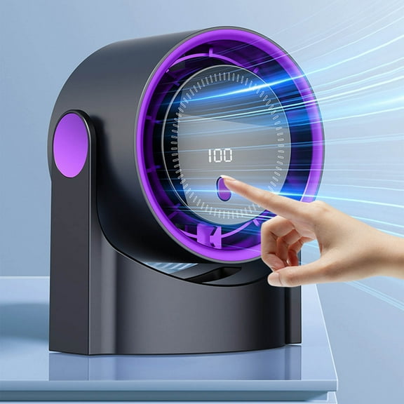 AZXY Desk Fan,Table Fans for Bedroom,100 Speed Desktop Fans with Long-Lasting Battery, Led Display and Light,Small Quiet Personal Tabletop Fans for Home