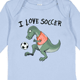 thumbnail image 4 of Inktastic I Love Soccer-Dinosaur in Orange Boys or Girls Long Sleeve Baby Bodysuit, 4 of 5