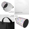 thumbnail image 2 of Balery Easter Colorful Rabbit Cesta de ropa redonda con asas, impermeable, independiente, para ropa, juguetes, dormitorio y familia-Small, 2 of 6