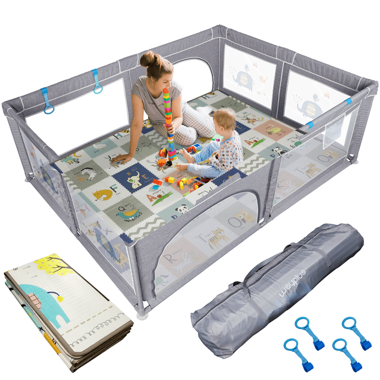 Baby Playpen Mat, Extra Large Thick Playmat, Non Slip Cushioned