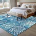 thumbnail image 4 of Non-Slip Rug Pad Rugs Summer Ocean Palm Tree Carb Rectangle Area Rugs 5x7Ft Soft Carpet Pads for Living Room Kids Room, Conch Shell on Blue Plaid, 4 of 9