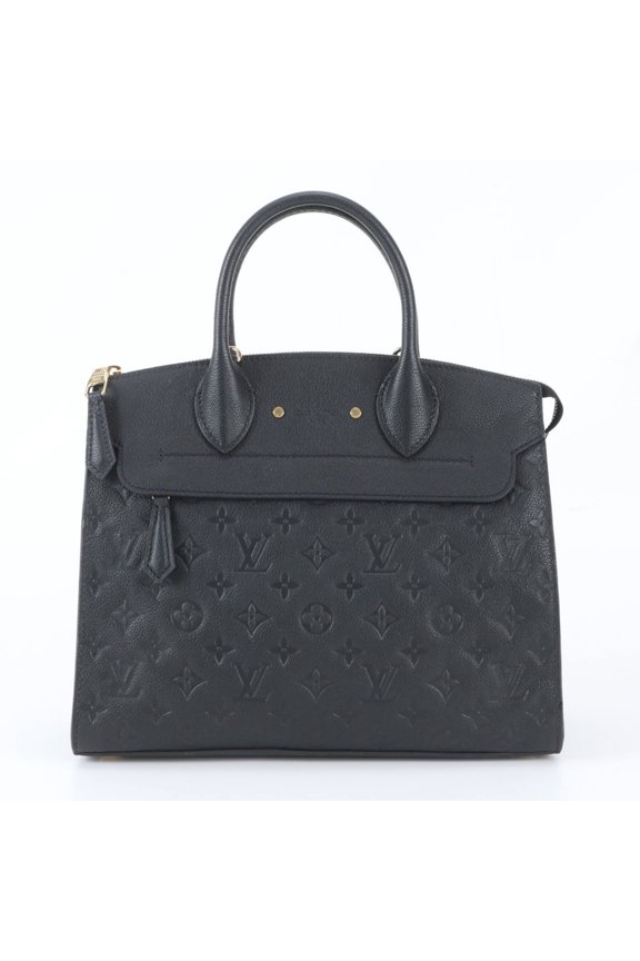 Pre-Owned Louis Vuitton Monogram Empreinte Pont Neuf MM M41748 Leather Handbag Tote Bag Black...