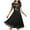 Black, variant on Elegant Chiffon Lace Wedding Guest Dress for Women Short Sleeve Formal Evening Attire Mid Length Gown Black M