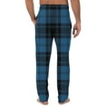 thumbnail image 3 of JIUKE Plaid Pajamas Pants for Men Casual Summer Drawstring Baggy Comfy Lounge Pjs Bottoms Homewear, 3 of 5