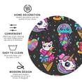thumbnail image 4 of Disketp Rainbow Unicorn And Cat Icecream Funny Coasters,4 Pcs Leather Coasters With Holder, Perfect Housewarming Hostess Gifts,Protect Furniture From Water Marks Scratch, 4 of 9