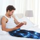 thumbnail image 5 of Balery Blue Lightning Pantalones de pijama para hombre, pijama ultraligero, pantalón de descanso-Large, 5 of 6