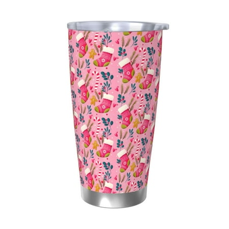 

Matuu Festive Christmas Stocking Cheer for 20oz Durable Thermal Cups Keep Drinks Cold and Hot Insulated Car Mug with Lid-Without Straw