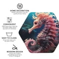 thumbnail image 3 of Fuzoiu Ocean Seahorse Print Leather Coasters Set,Drink Coasters Set of 4,for Tabletop Protection, Durable PVC Coasters,Home Décor and Housewarming Gift-Hexagon, 3 of 6