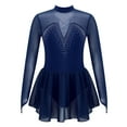 thumbnail image 2 of Alvivi Girls Figure Ice Skating Dress Mesh Splice Ballet Gymnastics Leotard 6-14, 2 of 7