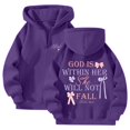 thumbnail image 2 of Hoodies for Women Fall Half Zip Hoodie with Vintage Bow Print Oversized Drop Shoulder Hooded Sweatshirt Streetwear Winter Sweaters for Women Purple XXL, 2 of 4