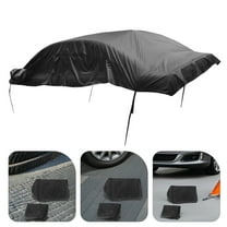 QIFULL Half Car Cover Protector Black with Water Resistant and Heat Reducing Fabric