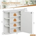 thumbnail image 3 of Wubio Bathroom Medicine Cabinet, Bathroom Mirror Cabinet Wall Mounted with 6 Side Open Shelves, White Wall Cabinet with Mirror, White, 3 of 7