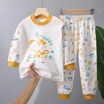 thumbnail image 2 of TOWED22 Toddler Baby Boy Fall Winter Outfit Long Sleeve Sweatshirts Stretch Jogger Pants Clothes Set(White,2-3 Y), 2 of 4