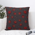 thumbnail image 4 of Pofeuu Red Ladybugs On Dark Background Print Double-sided plush pillowcase Square Throw Pillow Covers Pillows Cover for Living Room Bedroom Sofa Couch Cushion Cover（No pillow core）-24"x24", 4 of 7