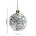 thumbnail image 3 of Limited Time karymi Clear Glass Christmas Ornaments White Sequin Diamond Baubles Hanging Balls Xmas Tree Decorations Holiday Hanging Decor Family Gifts up to 60% off up to 90% off, 3 of 6