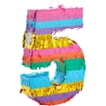 thumbnail image 1 of Small Rainbow Pinata Number 5 for Kids Birthday Party (11.6 x 16.5 x 3 In), 1 of 8