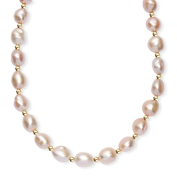 Freshwater Pearl Necklace in 18K Vermeil Yellow Gold Over Sterling Silver 18 Inches Christmas Gifts