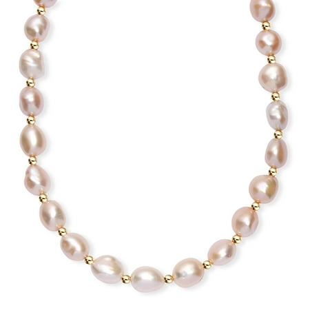 Freshwater Pearl Necklace in 18K Vermeil Yellow Gold Over Sterling Silver 18 Inches Christmas Gifts