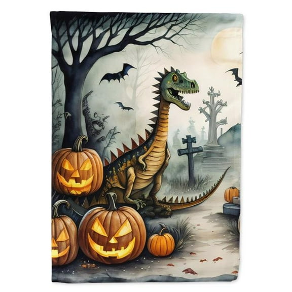 15.5 x 11.25 in. Unisex Dinosaurs Spooky Halloween Garden Flag