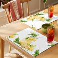 thumbnail image 4 of Summer Lemon Placemats Set of 8 Yellow Fruits Green Leaf Watercolor Place Mats Indoor Wipeable Table Mats Washable Cloth Dining Table Placemats for Kitchen Holiday Party Home Decor 13x19 Inch, 4 of 9