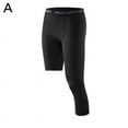 thumbnail image 1 of Men's 3/4 Compression Pants One-Leg Tights Athletic Base Basketball Layer R7V5, 1 of 7