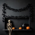 thumbnail image 5 of Gqtwoy Halloween Artificial Black Rose Garland, Spooky Decoration, Durable Cloth, Perfect for Mantels and Party Backdrops, Creepy Atmosphere, Haunted House Decor, 5 of 6