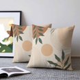 thumbnail image 2 of Bohemian Pillow Covers 16x16 Set of 2, Abstract Boho Circle Striped Leaves Beige Throw Pillow Covers Decorative Couch Cushion Cover, Microfiber Soft Square Pillowcases for Bedroom Living Room Sofa, 2 of 9