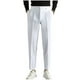 thumbnail image 2 of Pantalones de traje de nueve centavos para hombre, de poliéster, con cintura elástica lateral, botones, bolsillos, color liso, a la moda, 2 of 5