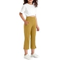 thumbnail image 4 of Posijego Girls Capri Pants School Uniform Casual Dress Capris Pants High Waist Stretch Athletic Yoga Pants with Pockets, 4 of 8