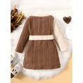 thumbnail image 4 of NZRVAWS Infant Baby Girl Clothes 12 Months Girls Round Neck Long Sleeve Ribbing Dress Waist Belt Baby Girl Fall Winter Clothes 18 Months, 4 of 7