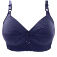 thumbnail image 2 of Wutalume Women's Full Bust Thin Bras - Wireless Lifting Support Bra, Soft Fabric Comfort Bra for All-Day Confidence,Dark Blue 2XL, 2 of 4